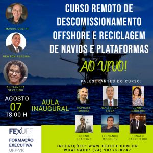 Leia mais sobre o artigo Curso de Reciclagem de Navios e Plataformas terá o Presidente do Cluster Tecnológico Naval do RJ como palestrante