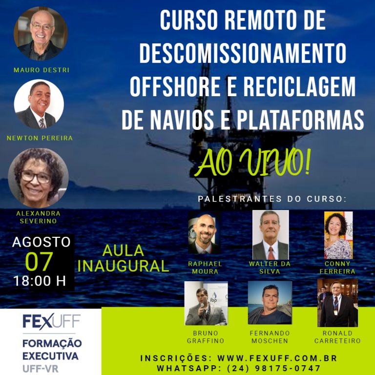 Leia mais sobre o artigo Curso de Reciclagem de Navios e Plataformas terá o Presidente do Cluster Tecnológico Naval do RJ como palestrante