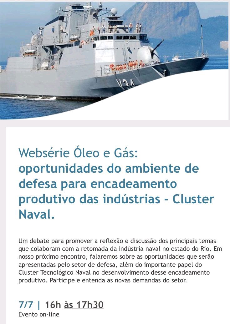 Leia mais sobre o artigo Websérie Óleo e Gás FIRJAN: Oportunidades do ambiente de defesa para o encadeamento produtivo
