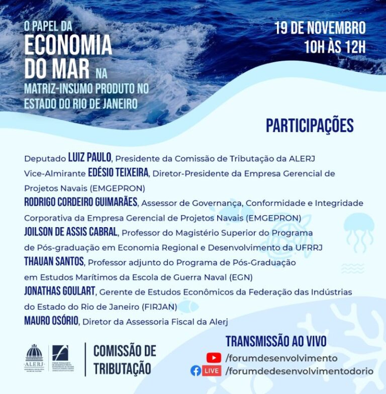 Leia mais sobre o artigo WEBINAR “O papel da Economia do Mar na Matriz-Insumo Produto no Estado do Rio de Janeiro”