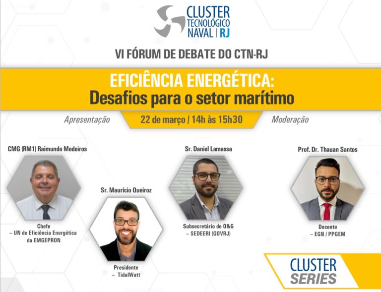 Read more about the article VI Fórum de Debate do CTN-RJ “Eficiência Energética: Desafios para o Setor Marítimo”