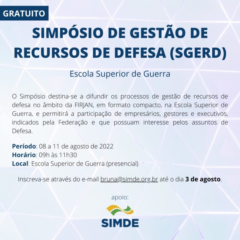 Leia mais sobre o artigo Simpósio de Gestão de Recursos de Defesa